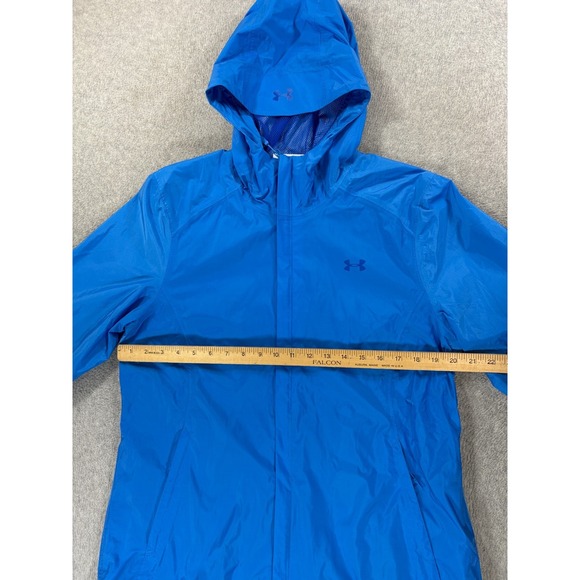 Under Armour Breathable Waterproof Hooded Rain Jacket (Women's Large) Blue - Picture 7 of 13
